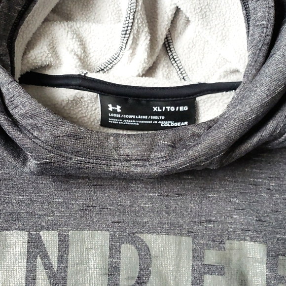 Under Armour | Loose Fit Hoodie | Juniors XL | Gray with black ribbed detail - Picture 2 of 2